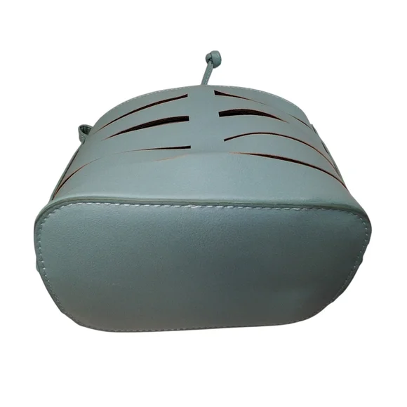 NEW | FREE PEOPLE | Blue | Cutout Bucket Bag w/ Canvas Lining - Picture 10 of 12